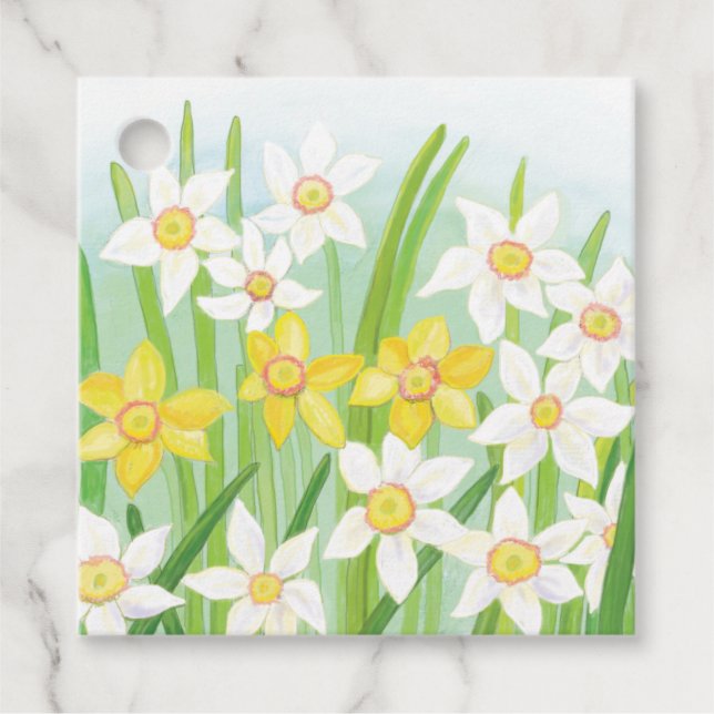 Spring Daffodils  Favor Tags (Front)