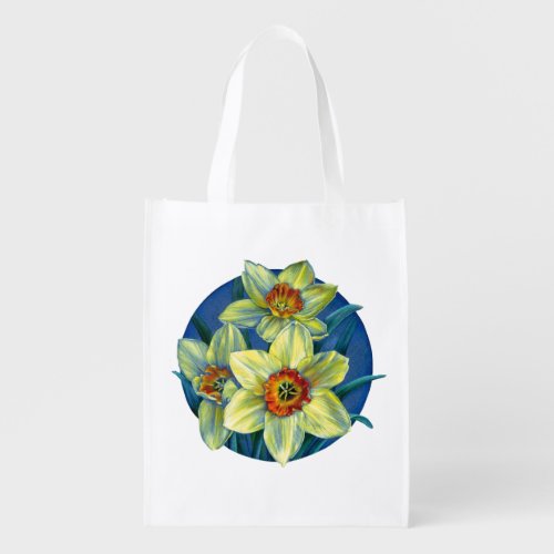 Spring daffodils fine art watercolor art bag