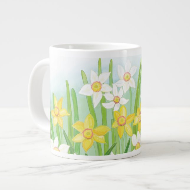 Spring Daffodils  Giant Coffee Mug (Front Left)