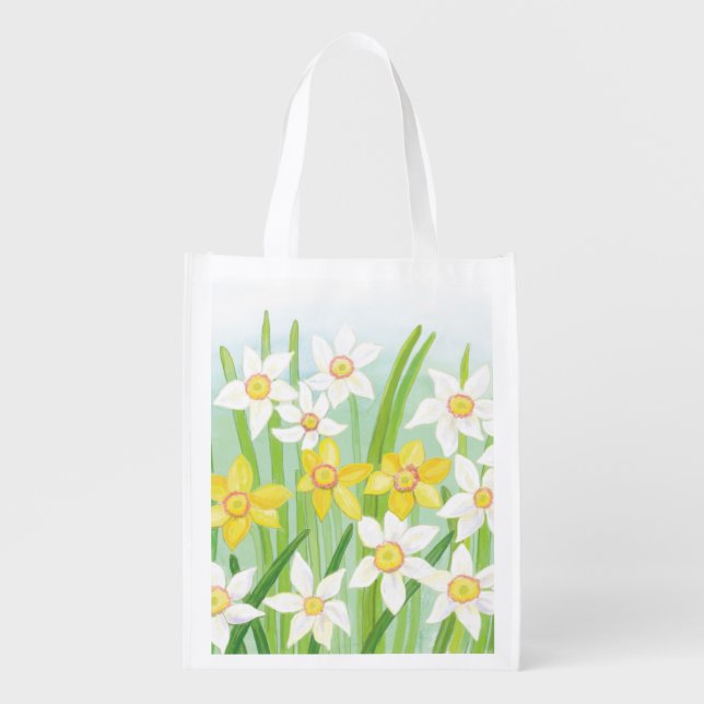 Spring Daffodils  Grocery Bag (Front)