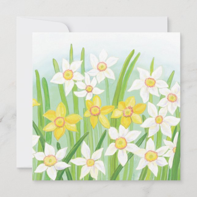 Spring Daffodils  Holiday Card (Front)
