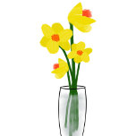 Spring Daffodils in Vase Stone Coaster<br><div class="desc">Can't wait for spring  and the milder weather? This cheerful coaster will brighten your days and protect your table!</div>