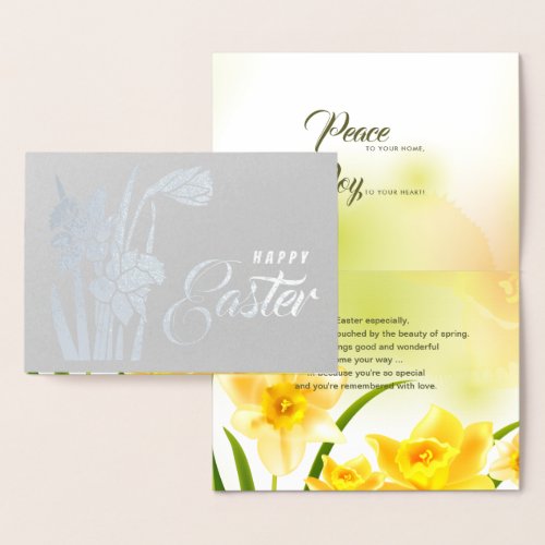 Spring Daffodils Luxury Easter Foil Card