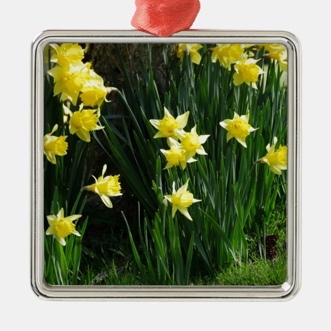Spring Daffodils Metal Ornament (Front)