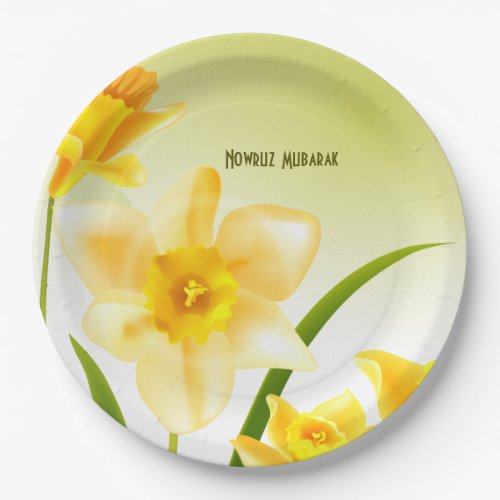 Spring Daffodils Persian New Year Paper Plate