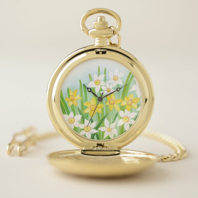 Spring Daffodils   Pocket Watch (Inside)