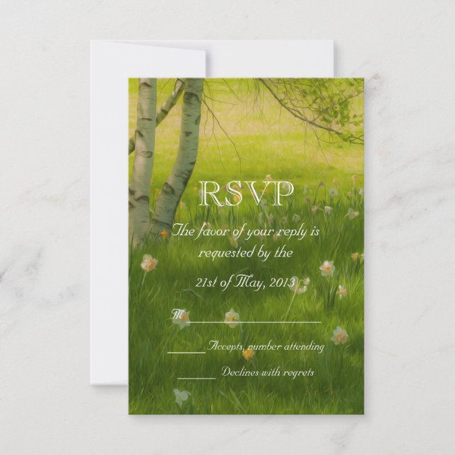 Spring Daffodils RSVP Card (Front)
