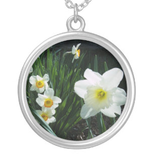Spring Daffodils Silver Plated Necklace