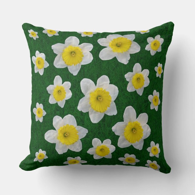Spring Daffodils Throw Pillow (Front)