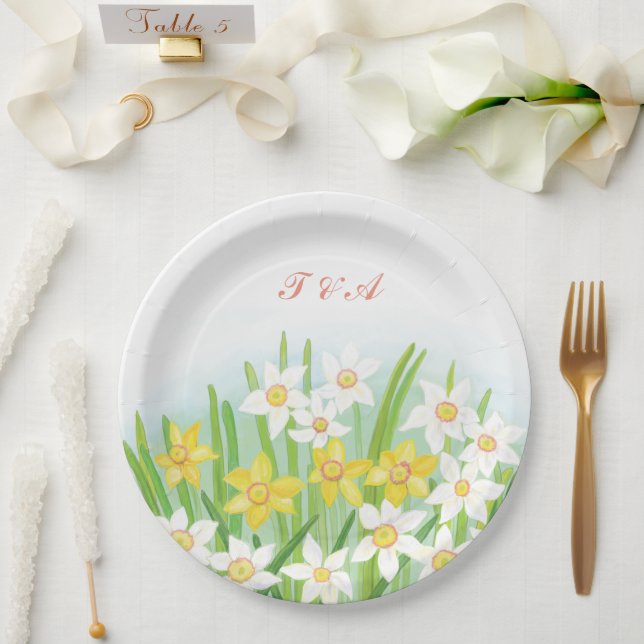 Spring Daffodils Wedding   Paper Plates (Wedding)