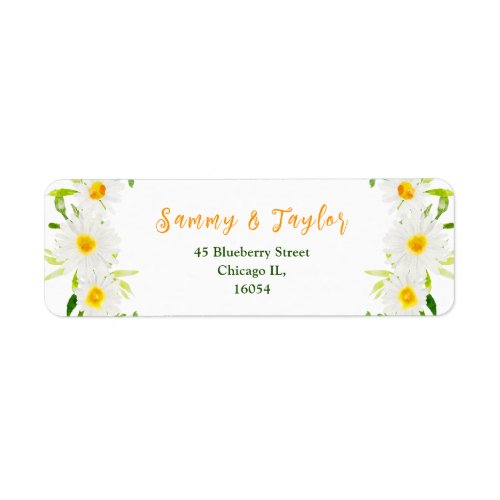 Spring Daisies and Foliage Label