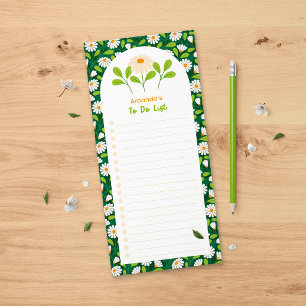 Spring Daisies and Vine To Do List Magnetic Notepad