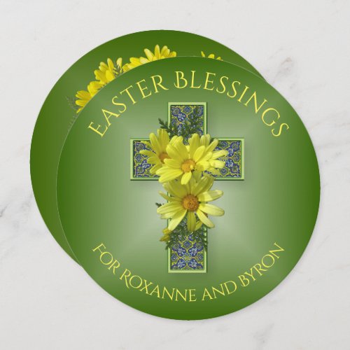 Spring Daisies Easter Blessings Custom Greeting Holiday Card