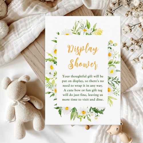 Spring Daisies Floral Baby Display Shower Enclosure Card