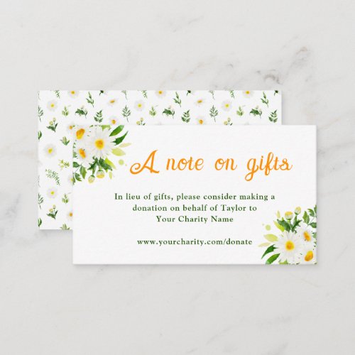 Spring Daisies Floral Birthday Note On Gifts Enclosure Card