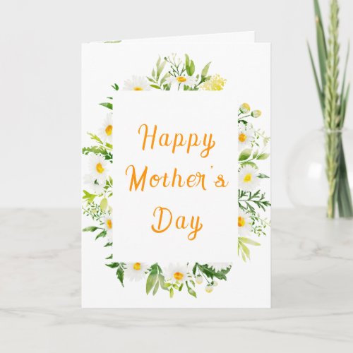 Spring Daisies Floral Happy Mothers Day Card