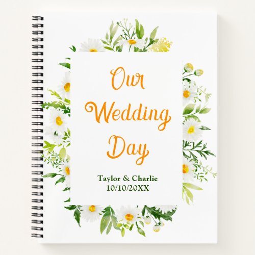 Spring Daisies Floral Wedding Planner Notebook
