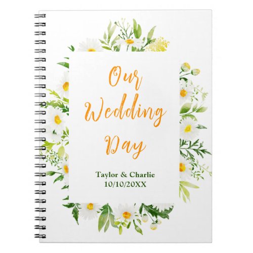 Spring Daisies Floral Wedding Planner Notebook