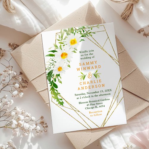 Spring Daisies Floral Wedding Postcard