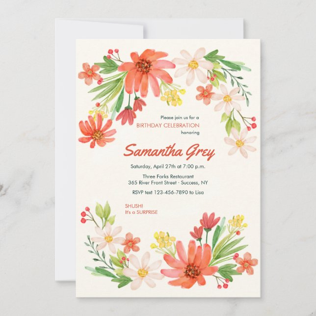 Spring Daisies Invitation (Front)
