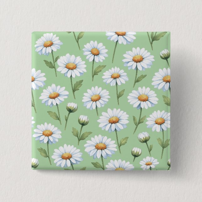 Spring daisies pattern button (Front)