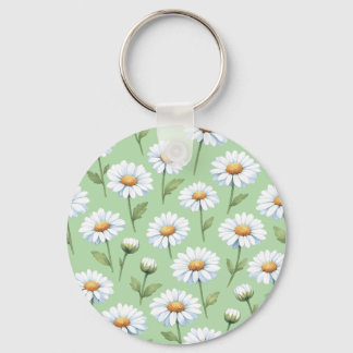 Spring daisies pattern keychain