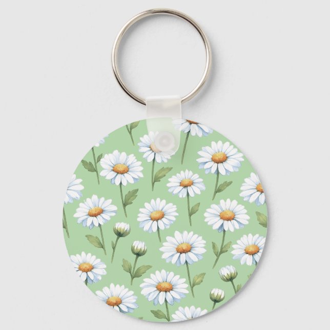 Spring daisies pattern keychain (Front)