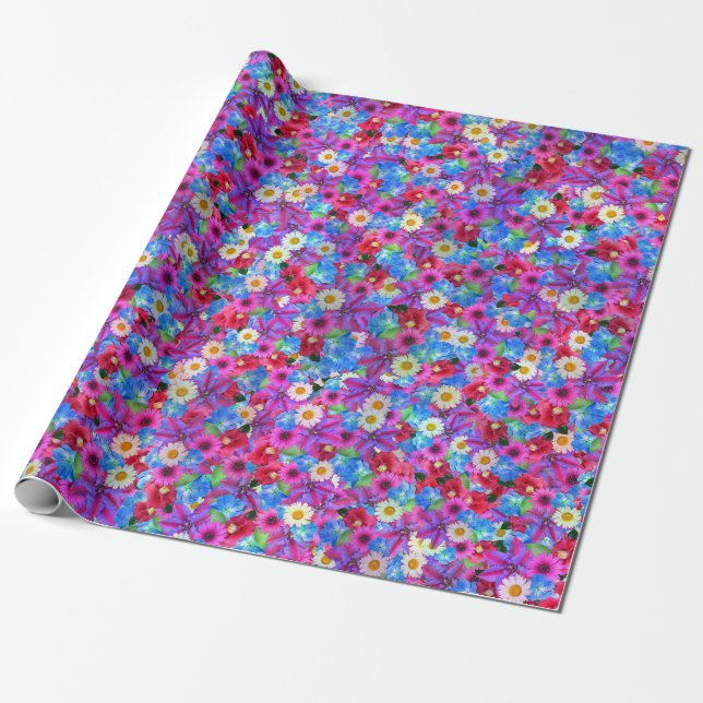 spring daisies wrapping paper (Unrolled)