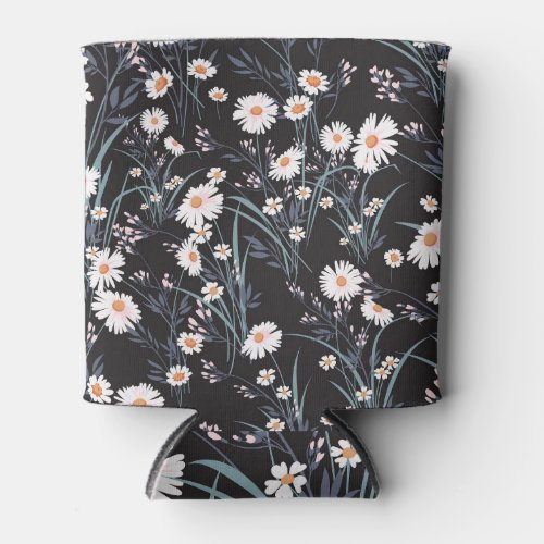Spring Daisy Floral Seamless Design Can Cooler