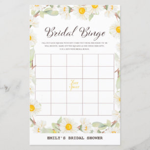 Spring Daisy Flower Bridal Shower Game PRINTED