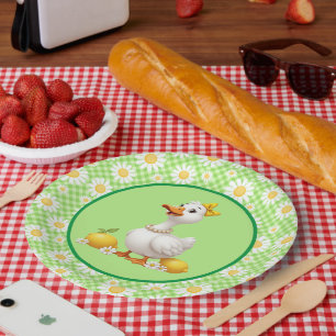 Spring Daisy Goose Paper Plates