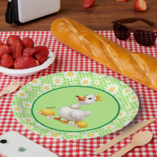 Spring Daisy Goose Paper Plates
