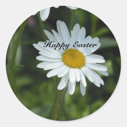 Spring Daisy Happy Easter Classic Round Sticker