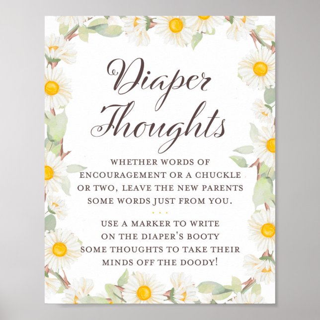 Spring Daisy Themed Baby Shower Sign (Front)