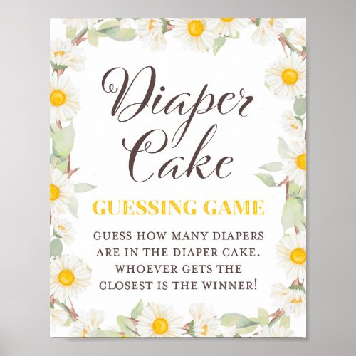 Spring Daisy Themed Baby Shower Sign