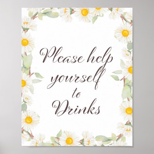 Spring Daisy Themed Bridal  Baby Shower Sign