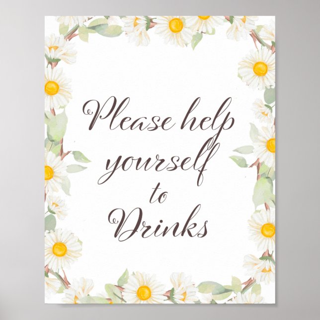 Spring Daisy Themed Bridal | Baby Shower Sign (Front)