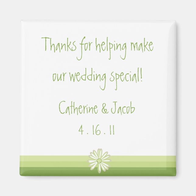 Spring Daisy Wedding Favor Magnet (Front)