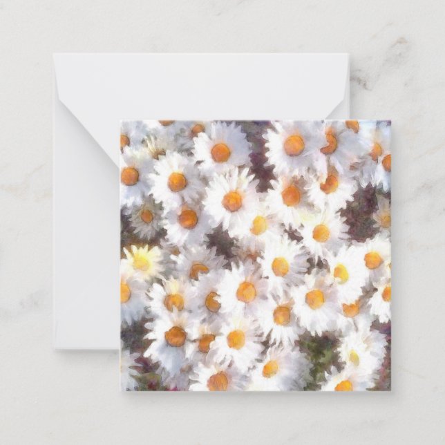 Spring Daisy Wildflower Watercolor Note Card (Front)