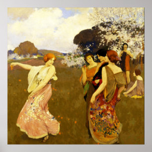 Spring dance, Arthur F. Mathews Poster
