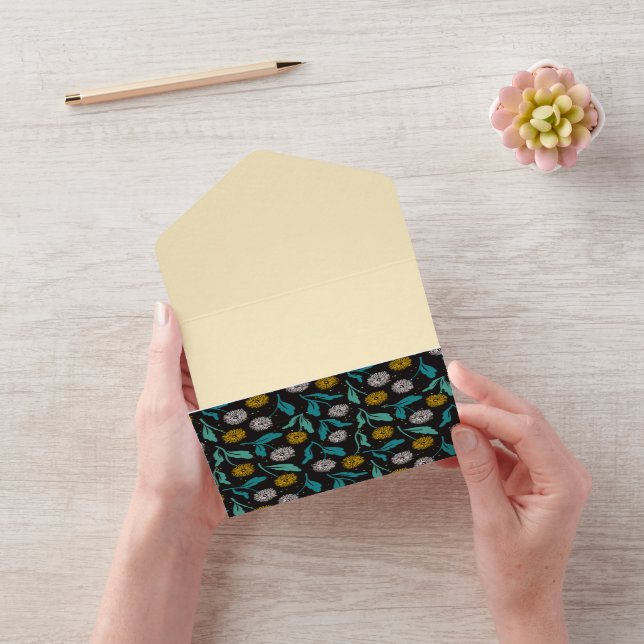 Spring Dandelion Flowers and Leaves Design All In One Invitation (Video)