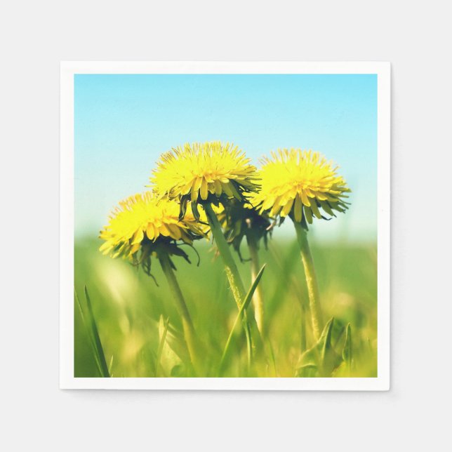 Spring dandelions paper napkins (Front)