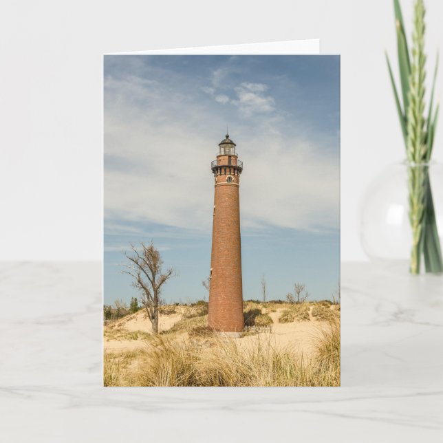 Spring day at Little Sable Point Lighthouse Card (Front)