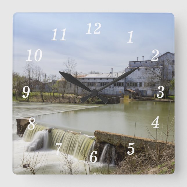 Spring Day At Ozark Mill Wall Clock (Front)