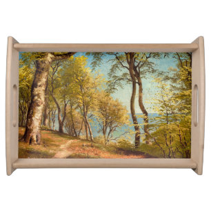Spring day in the forest by Peder Mork Monsted Serving Tray