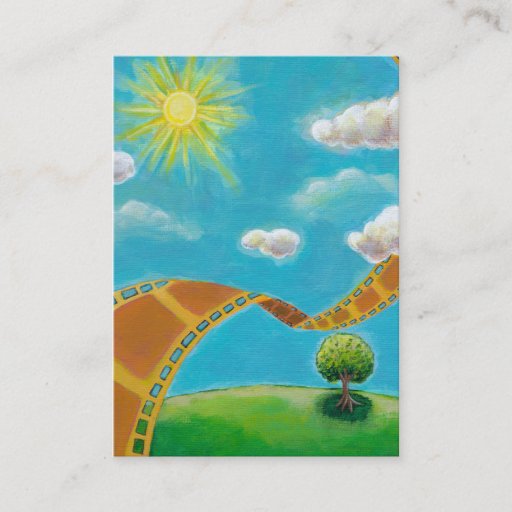 Customizable Spring day movie art fun painting for film lovers business card