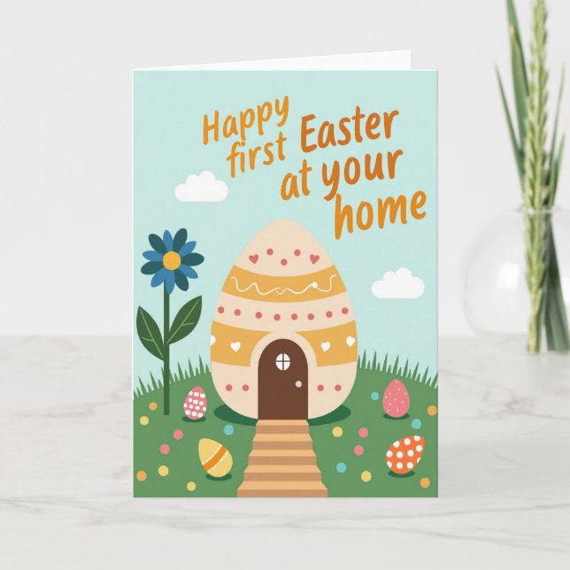 Spring Decorated Ovum House Card (Front)