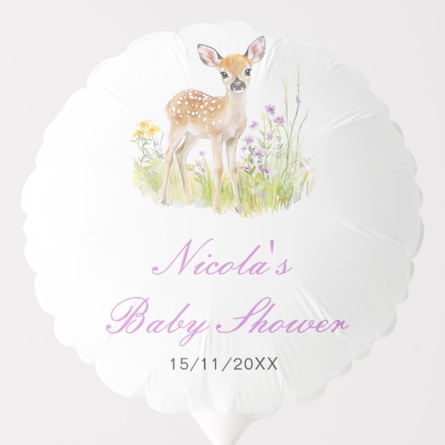 Spring Deer Baby Shower Balloon (Front)