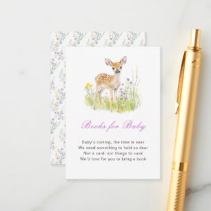 Spring Deer Baby Shower Books For Baby Enclosure Card