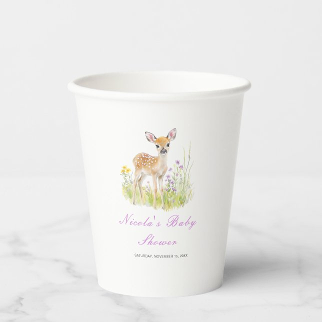 Spring Deer Baby Shower Paper cup (Front)